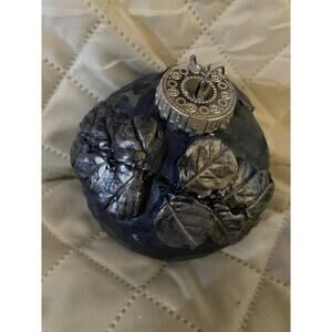 Handmade Ornament Midnight Blue and Silver